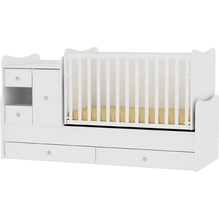 Lit Bebe Evolutif Combine 3 En 1 Mini Max Lorelli Blanc Cdiscount Puericulture Eveil Bebe