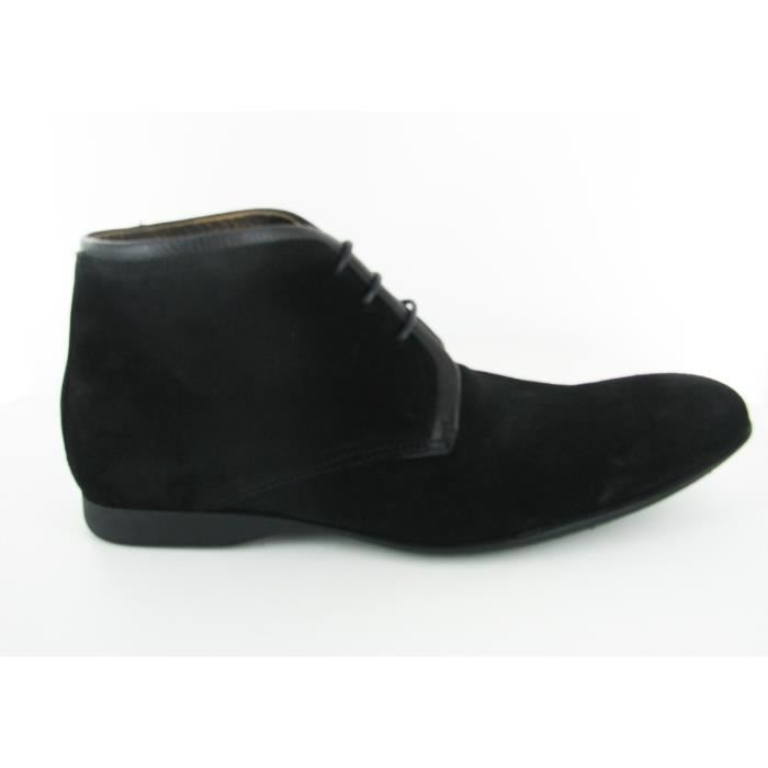 boots en daim noir femme