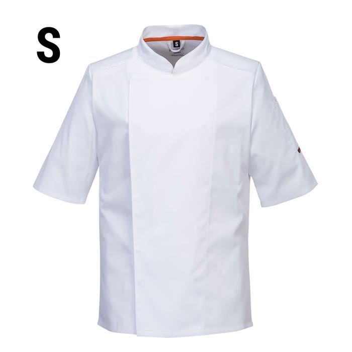 Veste de cuisine à manches courtes MeshAir Pro - Blanc - Taille : S - GGMGASTRO