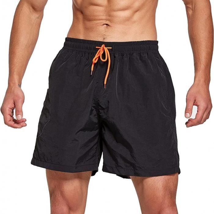 Short de Bain Homme, Short Homme étanche Séchage Rapide, Maillot de Bain  Homme Doublure Filet Cordon de Serrage Réglable, Noir Noir - Cdiscount  Prêt-à-Porter