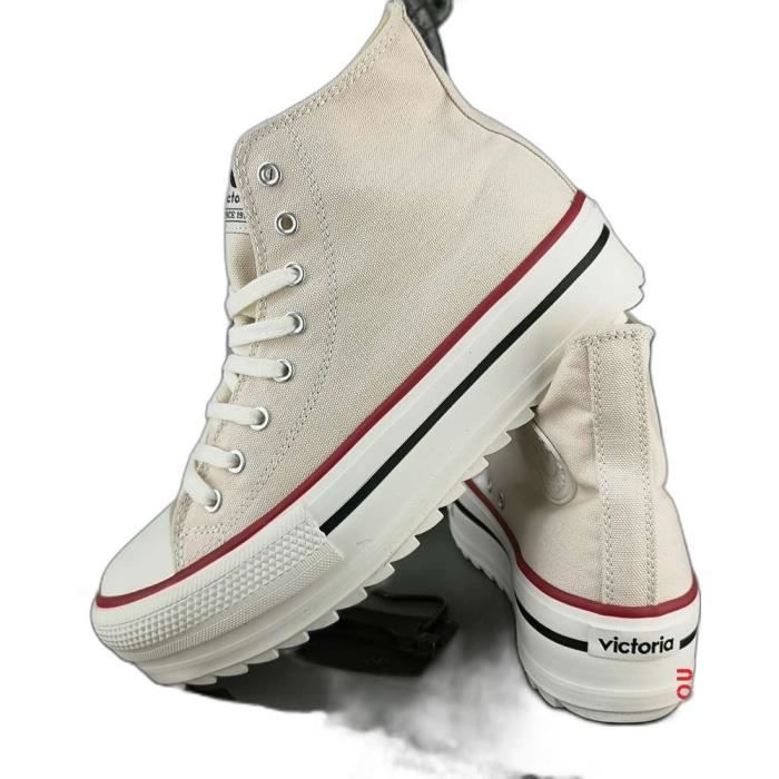 Baskets femme Victoria double toile Tribu beige 35 Femme VICTORIA Plateforme 4cm Tige 9 5cm Beige Cdiscount Chaussures