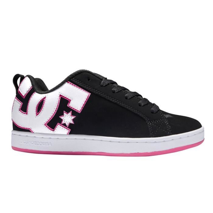 Baskets DC Shoes Court Graffik Homme Noir/Rose Lacets