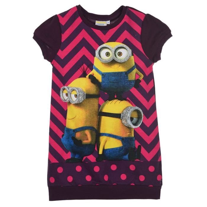 Minions Robe Robe enfant fille Les Minions Gris et Violet de 3 à 8ans Violet ...