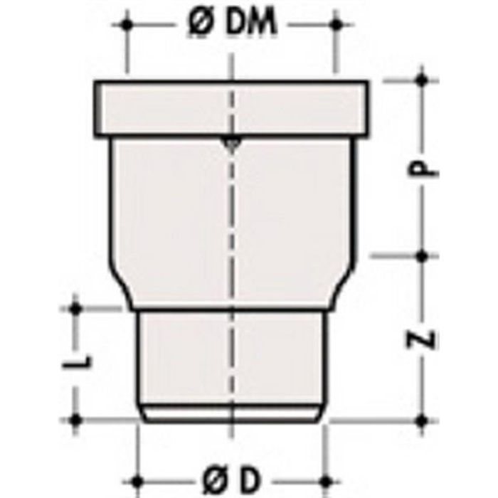 Pipe WC - NICOLL - Sortie droite diamètre 80mm - PVC - Blanc