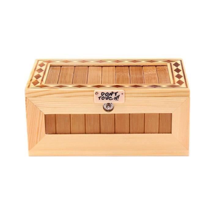 Maijia Boîte en Bois Inutile, Laissez-Moi Seul, boîte électronique USB, ne touchez Pas Le Cadeau de Jouet de Tigre avec la lumière