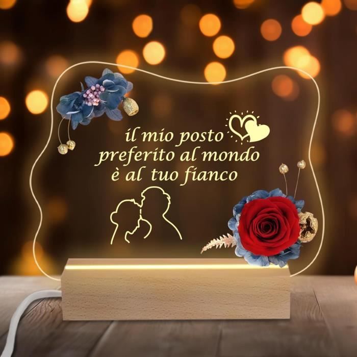 Rose Éternelle Cadeau Anniversaire Fee Saint Valentin Boîte Ours Rose