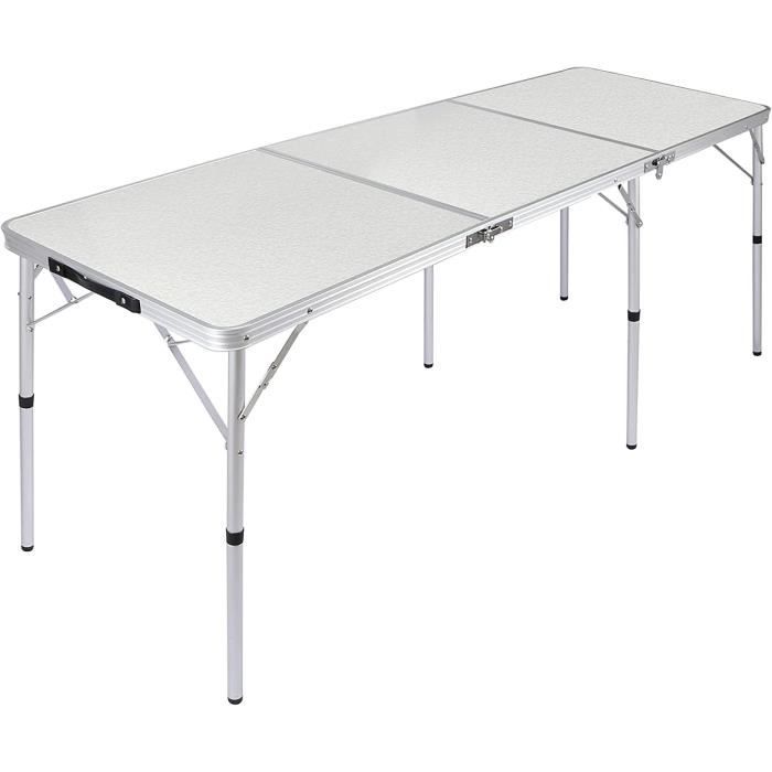 Table de camping pliante, tables de camp en aluminium à hauteur réglable portabl Table de camping pliante, tables de camp en aluminium à hauteur réglable portabl