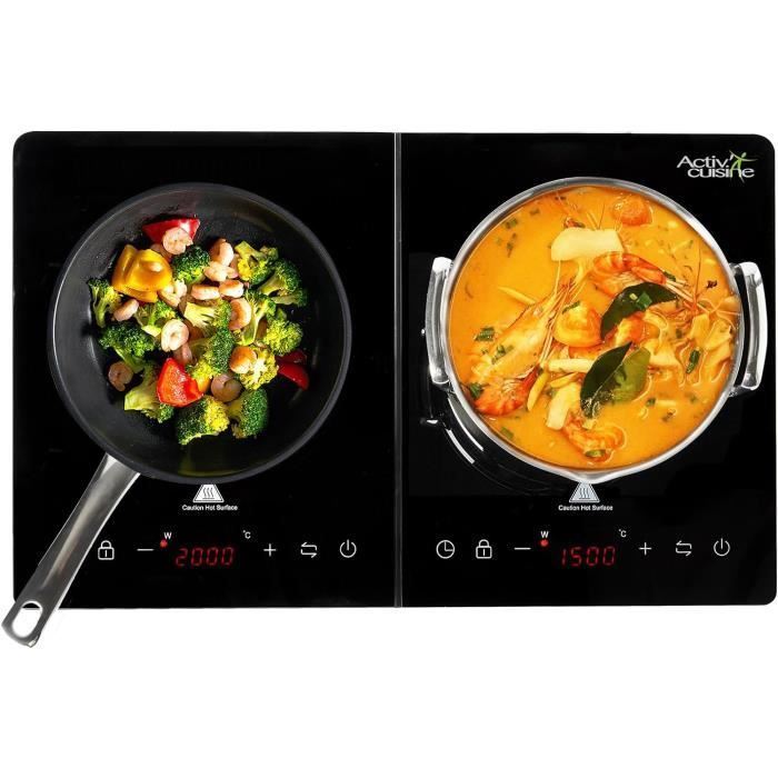 Plaque à Induction, Plaque Induction Portable 3500W, Surface en Verre