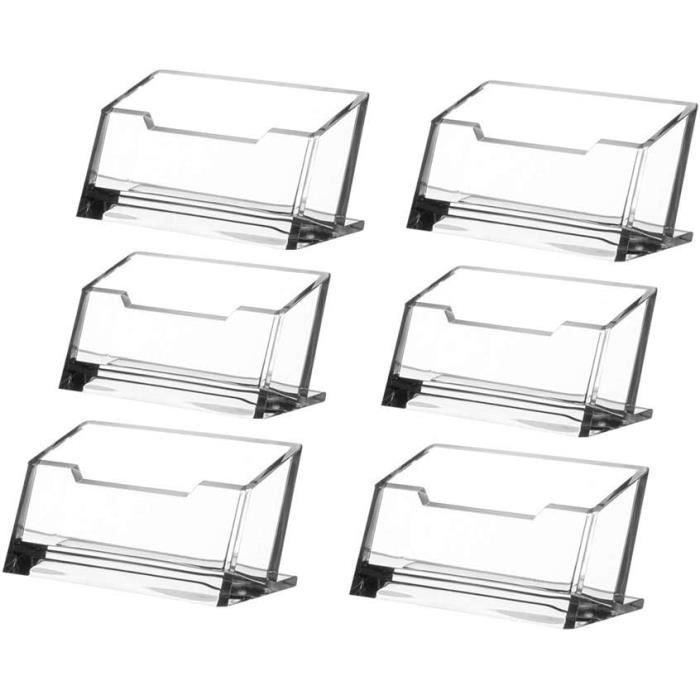 Porte-cartes De Visite En Acrylique Transparent - Design Libre, Dimensions 105x45x44 Mm, Pour Bureau - 12