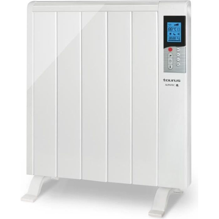 Radiateur électrique à inertie sèche Taurus Alpatec Tanger 900 - 900W - Programmable - Blanc