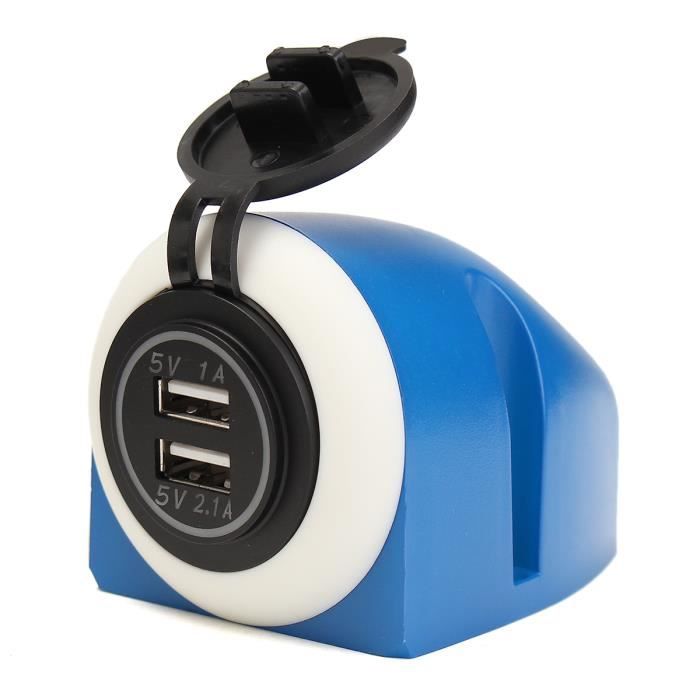 Chargeur Allume-cigare 2 Ports USB Avec LED Bleue - Compatible IPhone, IPad, Android
