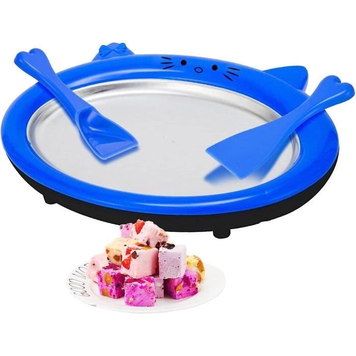 Machine à Glace Roulée BYZESTY - Plaque Aluminium Avec 2 Spatules - Pour Sorbet, Yaourt Glacé