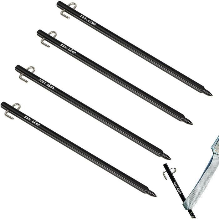 Lot De 2 Piquets De Tente Pliables En Alliage Aluminium 2m – Pour Plage, Camping, Randonnée – Avec Accessoires De Fixation