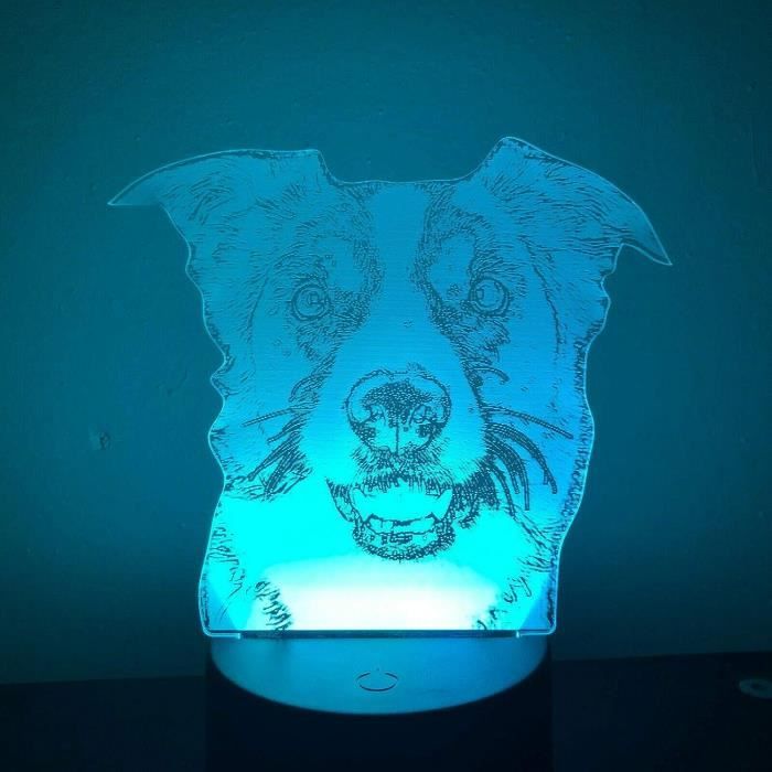 3D Chien De Berger Lampe Illusion Optique Led Veilleuse Optiques