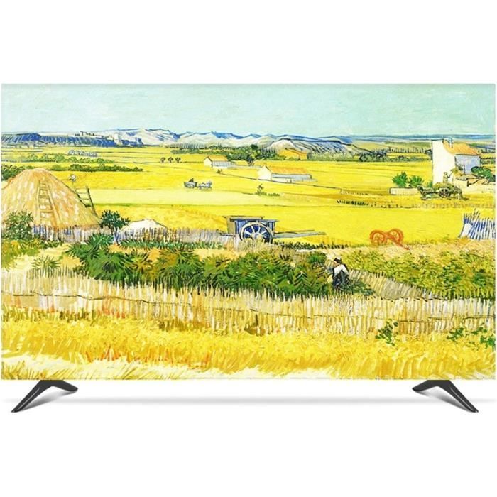 Housse Anti-poussière Pour TV 43 Pouces - Tissu élastique Imprimé étoile, Semi-ouverte à L'arrière, Décoration Et Protection