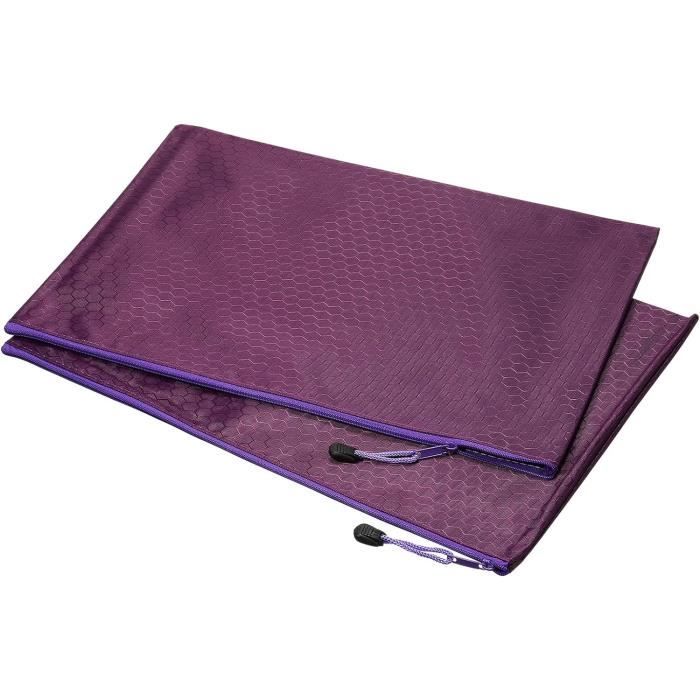 Trousse De Maquillage étanche – Fermeture éclair Dorée, Cuir Synthétique, Compartiment Humide/sec – 26x10x17 Cm