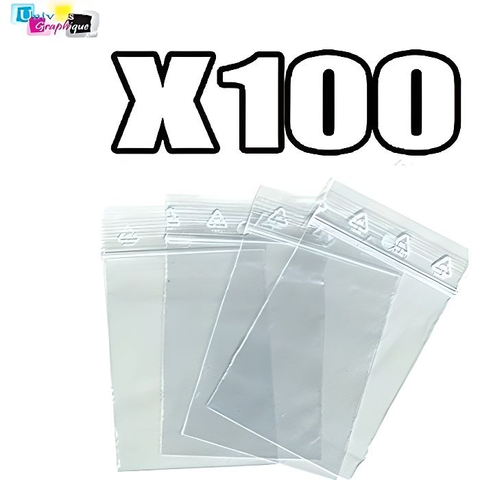 Sachets Zip Alimentaires Hermétiques Écologiques - Lot de 100 pièces