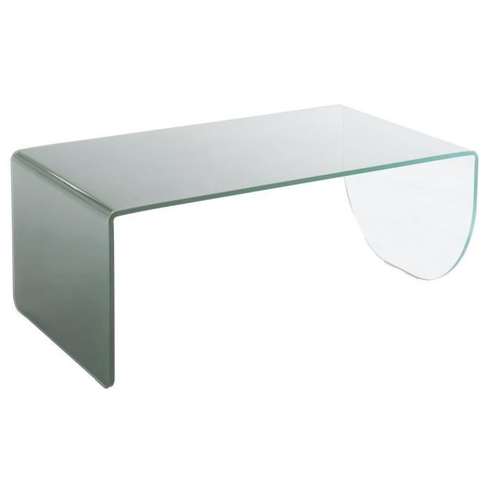 Table basse en verre trempé - Transparent et vert - KINAMI