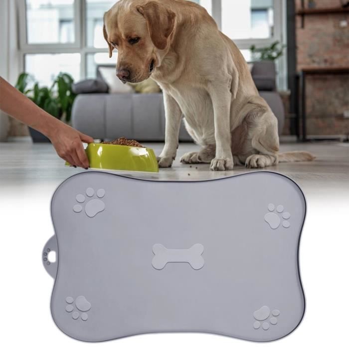 Meilleurs prix pour VGEBY Tapis de gamelle pour chien et chat - Anti-débordement, antidérapant, pliable - en silicone alimentaire - facile à nettoyer