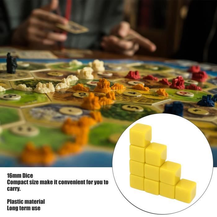 Jeu de dés Vierges de 16 mm,50 dés en Acrylique Blanc à Bord Arrondi, dés de Jeu à 6 Faces pour Les Jeux de société, l'apprentissage, l'artisanat et Le Bricolage