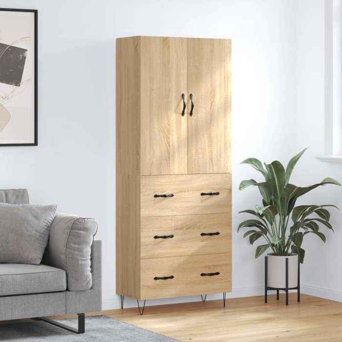 vidaXL Buffet haut Chêne sonoma 695x34x180 cm Bois dingénierie 3198084