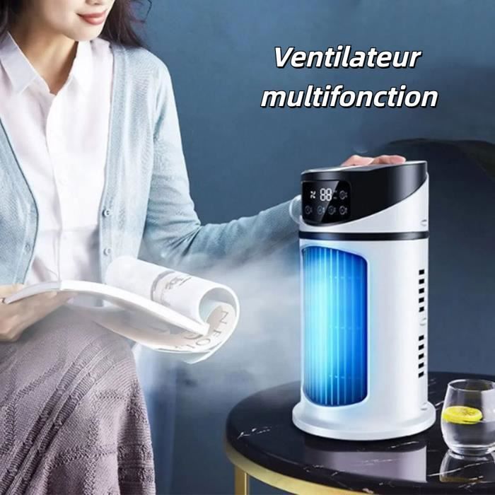 Climatiseur portable - VVIKIZY - Mini climatiseur - Blanc - 145.5x240 mm - 3 vitesses - Oscillation - Vvikizy