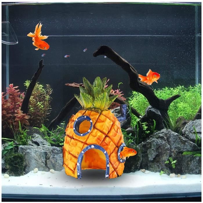 Meilleurs prix pour Décoration pour Aquarium - Ananas en Résine Jaune - Diamètre 7.5cm, Hauteur 13cm