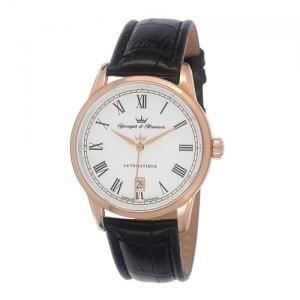 Montre Automatique Yonger & Bresson Homme Blanche Cuir Noir -