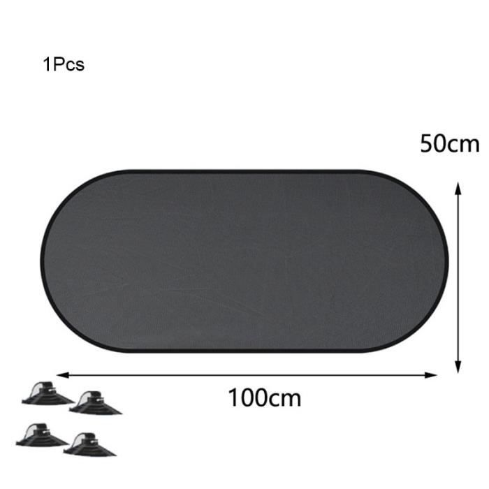 Pare-soleil Voiture - Protection Thermique Et UV Pour Vitre Arrière - 100x50 Cm - Nylon Noir Avec Ventouses
