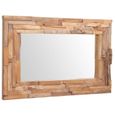 Miroir decoratif rectangulaire Teck marron 90 par 60-1