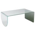 Table basse en verre trempé - Transparent et vert - KINAMI-1