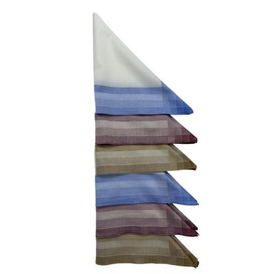 Lot De 6 Mouchoirs En Coton 50x50 Cm - Alpes Blanc, Couleurs Assorties (bleu, Vert, Rouge) - 3