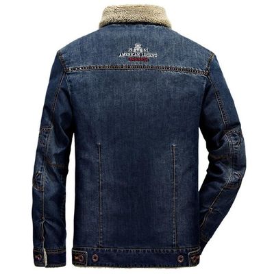 Veste En Jean Doublée Polaire Pour Homme - Chaude, Avec Cordon, Coupe-vent - Pour Hiver, Extérieur, Travail, Loisirs - Grandes Tailles Disponibles - 5