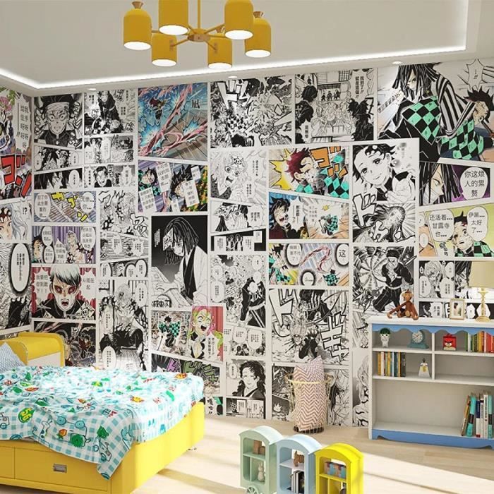 FAFOUR Papiers peints Anime Demon Slayer Décoration Manga Thème Fond  Garçons Chambre Chambre-420x255cm(LxH) : : Bricolage