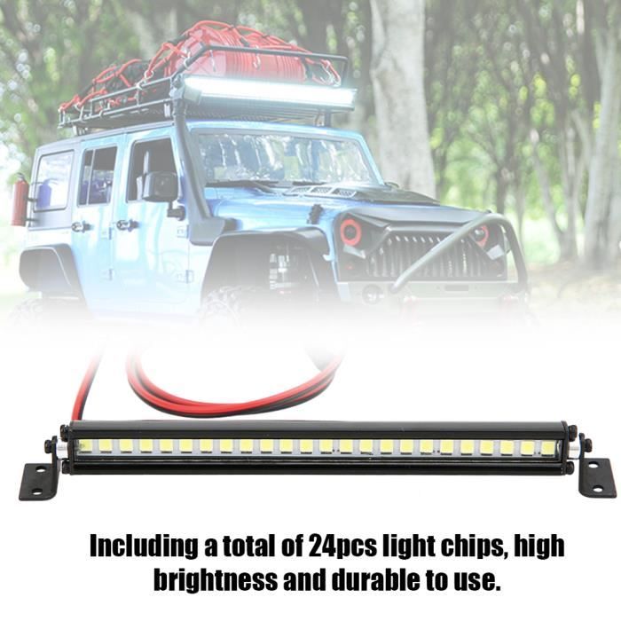 Dilwe Barre LED 5 LEDs Pour Voiture RC – Accessoire Phare Compatible AXIAL SCX10, Traxxas TRX-4, HSP, REDCAT – Métal Solide