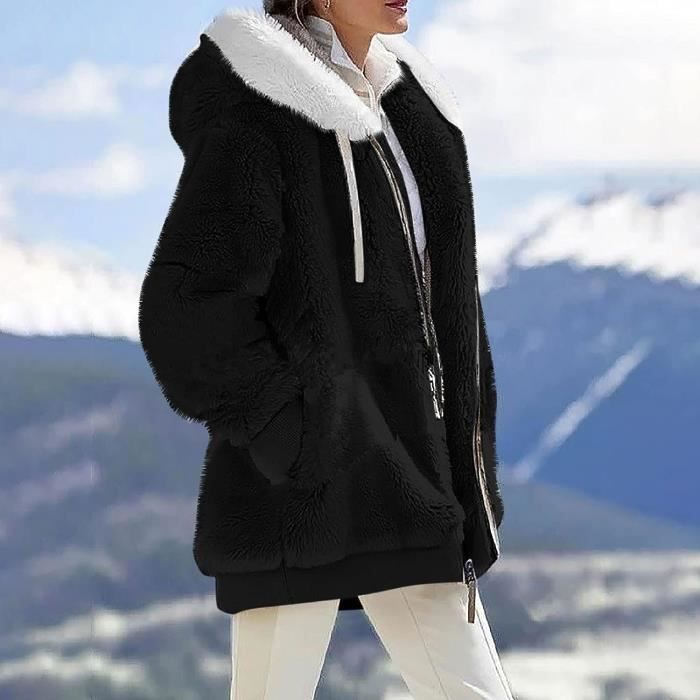Manteau Femme Hiver avec Poche Zipp Polaire Slim Business Sport
