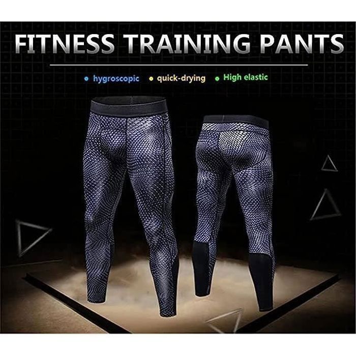 SANANG Lot 3 Pantalons Compression Homme – Leggings Sport Sec Rapide Baselayer Fitness Et Running
