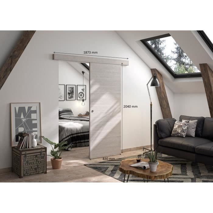 OPTIMUM Kit porte coulissante rail bandeau Bilbao H.204xL