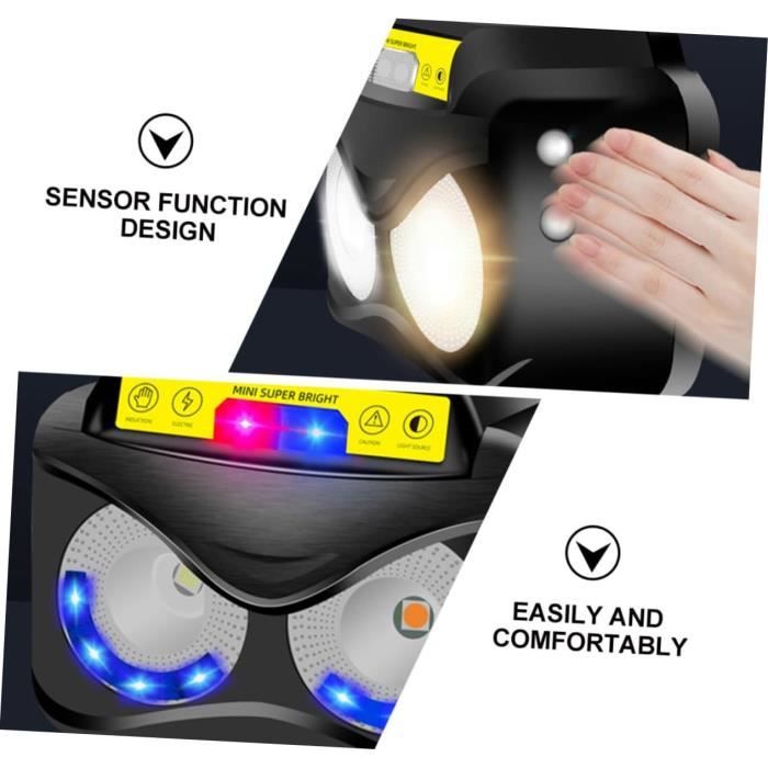 Lampe frontale à LED 8 LEDs 8 modes Rechargeable USB Torche Frontale IPX4 étanche Jogging Vélo