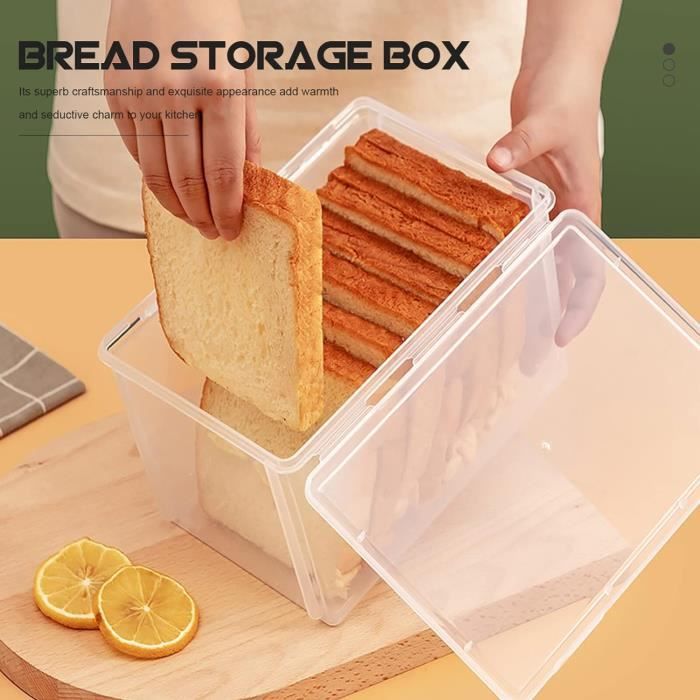 Boîte à Pain Hermétique 4L Avec Plateau - Plastique PP5 Sans BPA - Transparente - Pour Comptoir Ou Congélo
