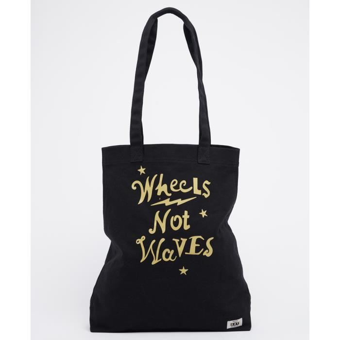 Sac fourre tout en toile motif femme Superdry noir d lav