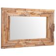 Miroir decoratif rectangulaire Teck marron 90 par 60-2