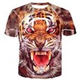 Lot de 3 T-Shirt Homme Mode,Tee-Shirt Tigre 3D Imprimé Col Arrondi Manches Courtes - couleurs multiples-2
