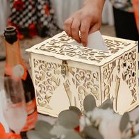 Boîte à Cartes De Mariage En Bois Avec Serrure - À Peindre Et Personnaliser