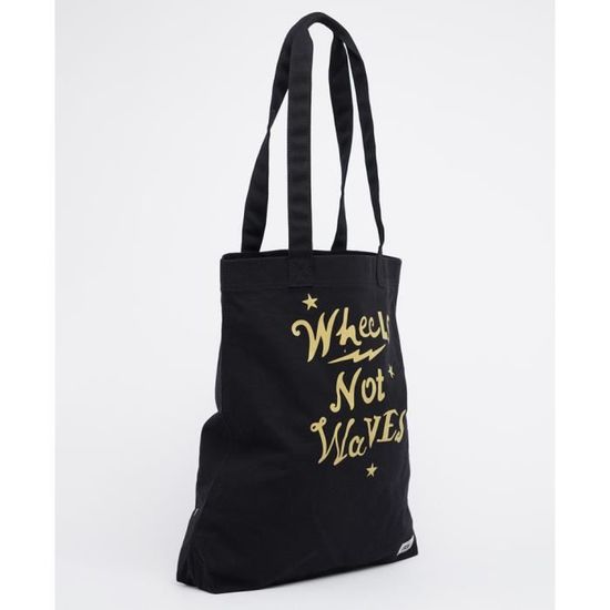 Sac fourre tout en toile motif femme Superdry noir d lav