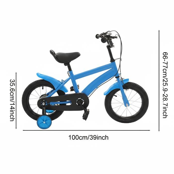 CUMELLIIR Vélo enfant 14 pouces pour garçon et fille, vélo avec