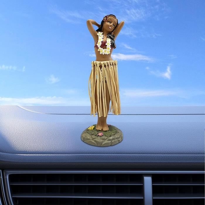 Figurine Hula Girl Hawaïenne Pour Tableau De Bord – Danseuse Vibrante Avec Noix De Coco, Décoration De Voiture Ou Bureau