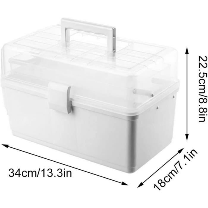 31x18x16cm - Boîte de rangement en plastique, boîte médicale organisateur 3  couches armoire à médicaments Por - Cdiscount Maison
