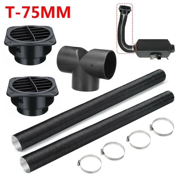 Kit De Raccord T 75mm Pour Tuyau De Chauffage Diesel, Avec Sortie D'air Chaud Et D'aération