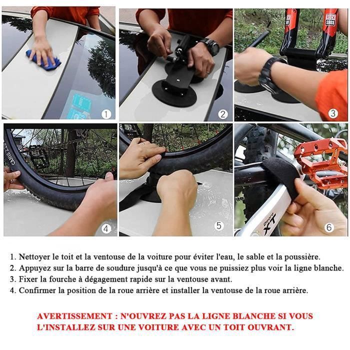 WOLTU Lot De 4 Porte-vélo Galeries De Toit Pour Voiture Support De Vélo